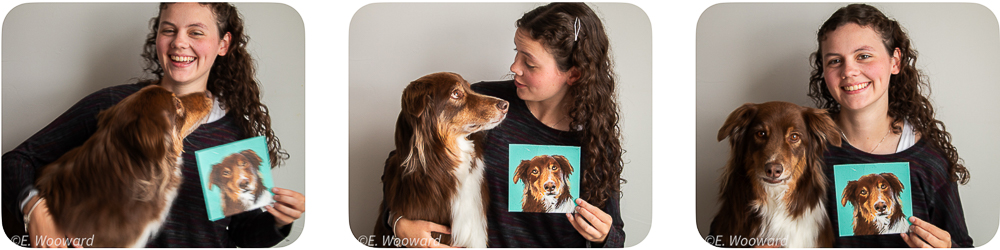 Olivia with her Aussie dog